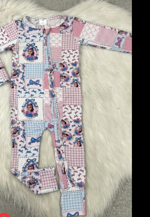 Minnie Patchwork Bamboo Romper